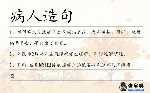 病人造句