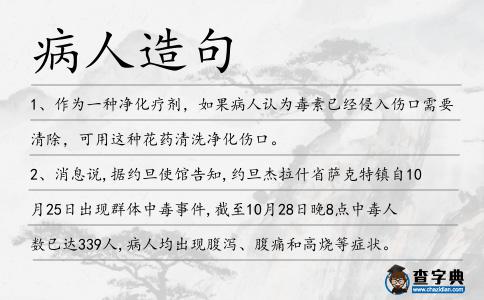 病人造句