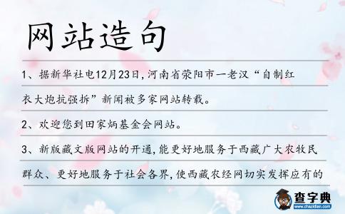 網站造句