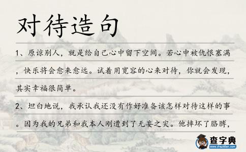 對待造句
