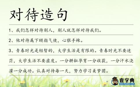 對待造句
