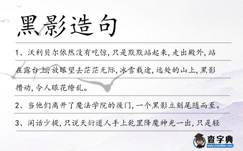 黑影造句