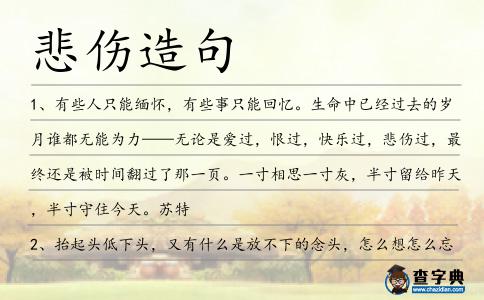 悲傷造句