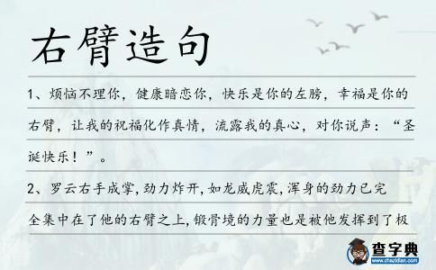 右臂造句