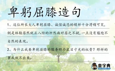 卑躬屈膝造句