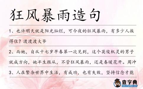 狂風暴雨造句