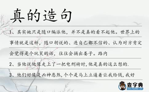 真的造句