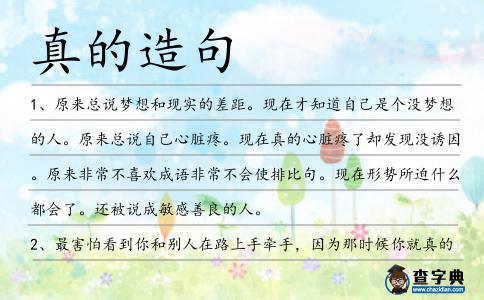 真的造句