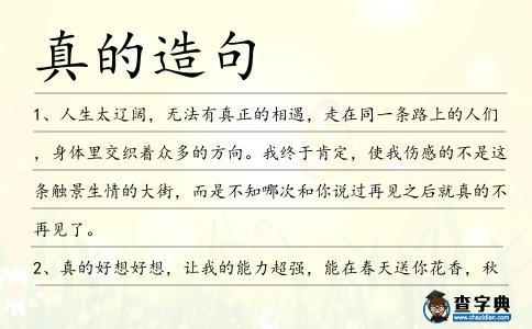 真的造句