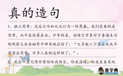 真的造句