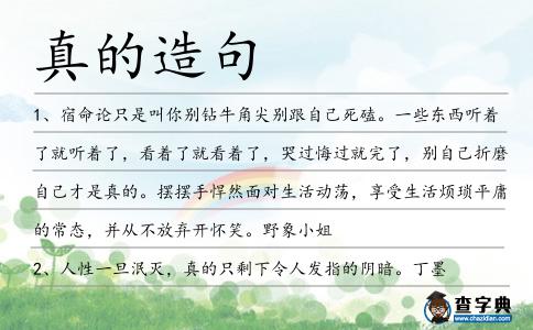 真的造句