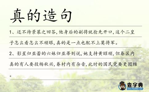 真的造句