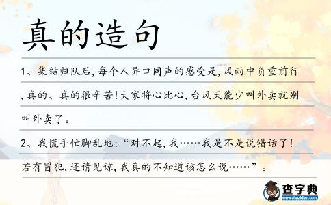 真的造句