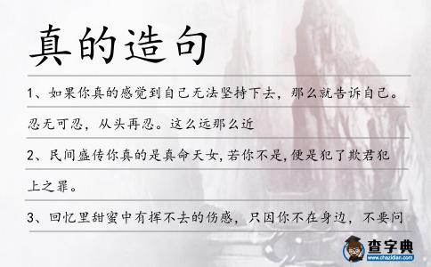 真的造句