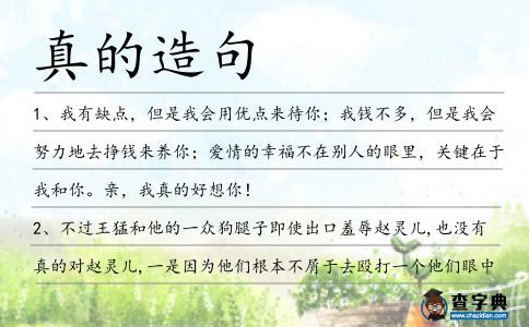真的造句