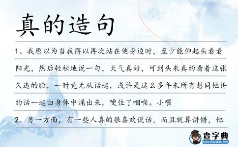 真的造句