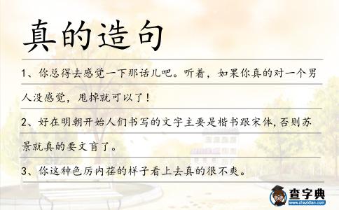 真的造句