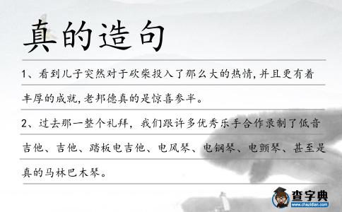 真的造句