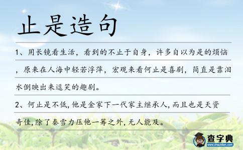 止是造句