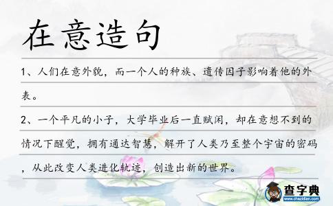 在意造句