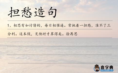 擔(dān)愁造句