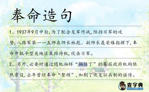 奉命造句