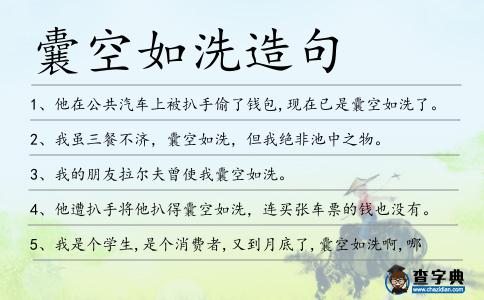 囊空如洗造句