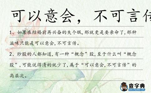 可以意會,不可言傳造句