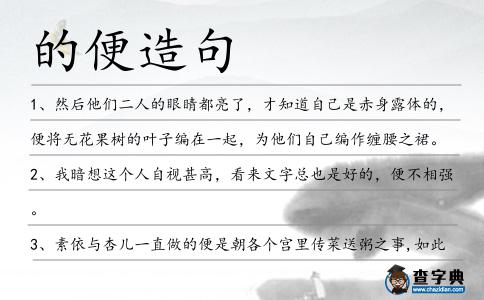 的便造句
