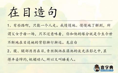 在目造句
