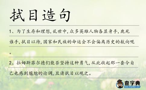 拭目造句