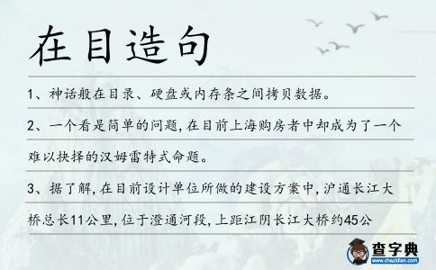 在目造句