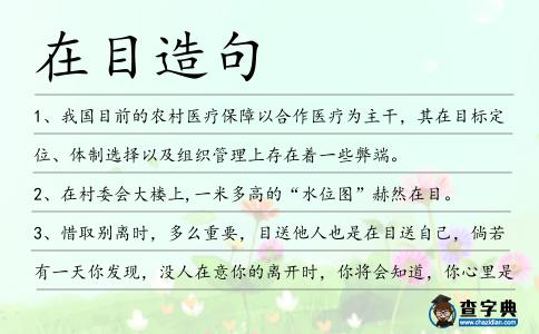 在目造句