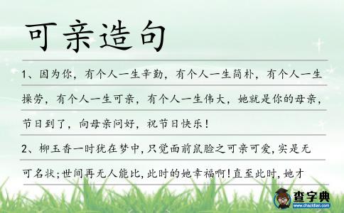可親造句