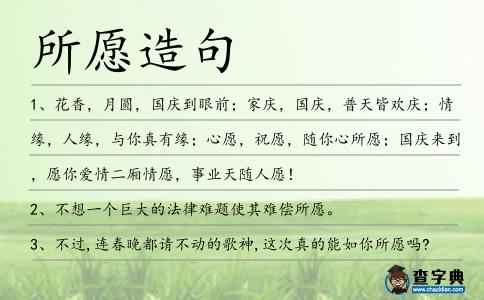 所愿造句