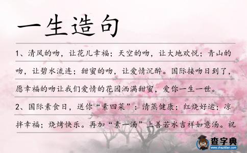 一生造句