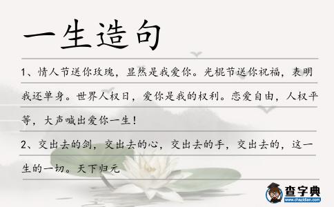 一生造句