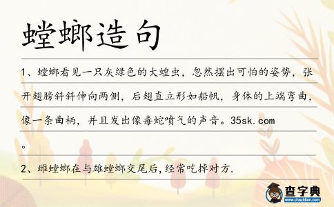 螳螂造句