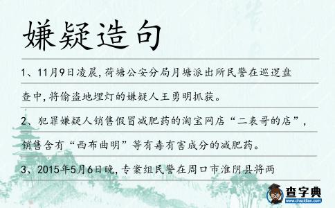 嫌疑造句