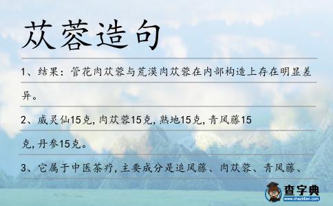 蓯蓉造句