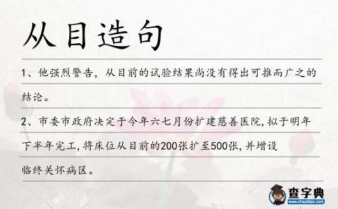 從目造句