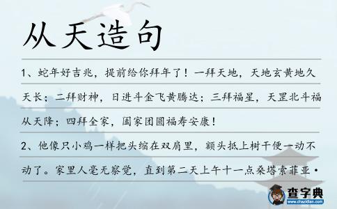 從天造句