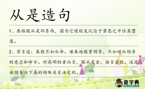 從是造句