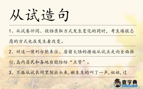 從試造句