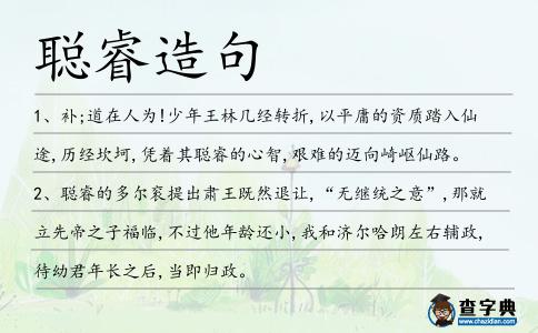 聰睿造句
