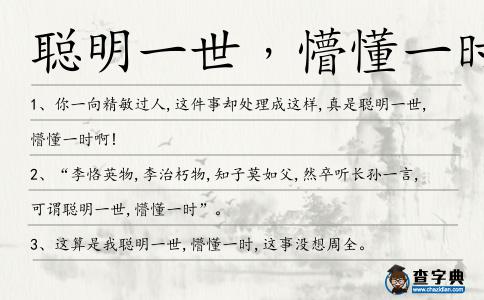 聰明一世﹐懵懂一時造句