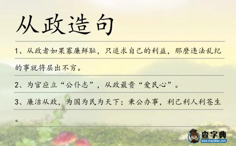 從政造句