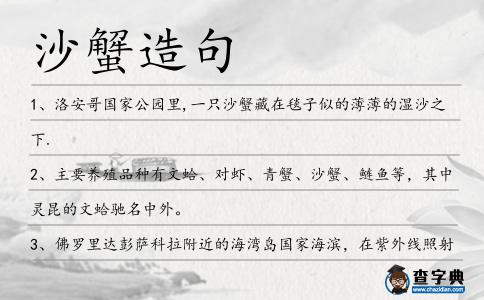 沙蟹造句