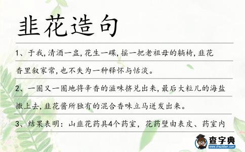韭花造句
