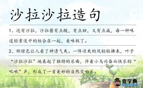 沙拉沙拉造句